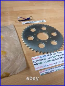 Suzuki GT250 76-78 ABC Rear Sprocket 43 Teeth 525 Pitch PT NO 64511-11740 NOS