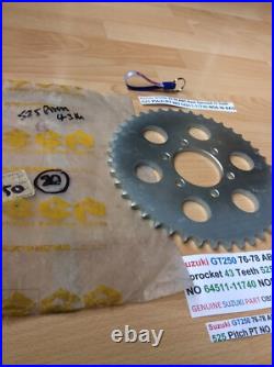 Suzuki GT250 76-78 ABC Rear Sprocket 43 Teeth 525 Pitch PT NO 64511-11740 NOS