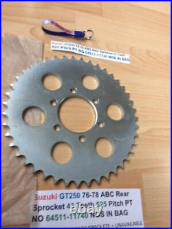 Suzuki GT250 76-78 ABC Rear Sprocket 43 Teeth 525 Pitch PT NO 64511-11740 NOS