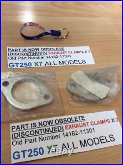 Suzuki GT250 X7 ALL NOS EXHAUST CLAMPS X 2 PIECES PT NO 14182-11301 NEW IN BAGS