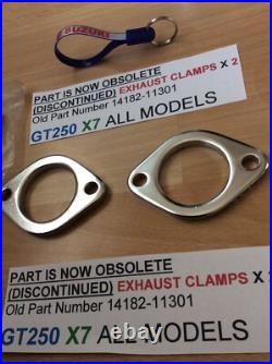 Suzuki GT250 X7 ALL NOS EXHAUST CLAMPS X 2 PIECES PT NO 14182-11301 NEW IN BAGS
