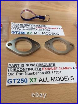 Suzuki GT250 X7 ALL NOS EXHAUST CLAMPS X 2 PIECES PT NO 14182-11301 NEW IN BAGS