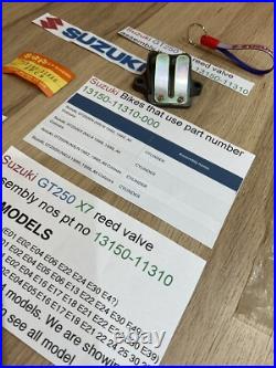 Suzuki GT250 X7 all models REED VALVE ASSEMBLY nos pt 13150-11310 with parts tag