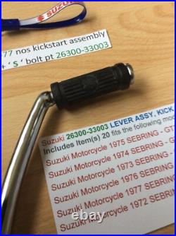 Suzuki GT380 72-77 nos kickstart assembly with' S' rubber + bolt 26300-33003
