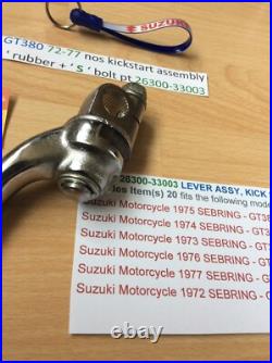 Suzuki GT380 72-77 nos kickstart assembly with' S' rubber + bolt 26300-33003