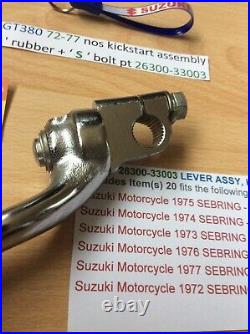Suzuki GT380 72-77 nos kickstart assembly with' S' rubber + bolt 26300-33003