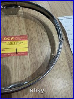 Suzuki GT550 all GT750 LMAB 74-77 RE5 NOS CHROME HEADLIGHT RIM Pt no 35111-34030
