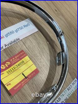 Suzuki GT550 all GT750 LMAB 74-77 RE5 NOS CHROME HEADLIGHT RIM Pt no 35111-34030