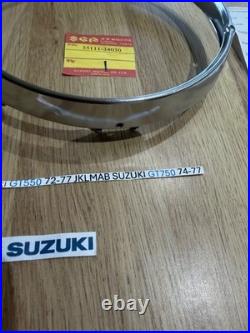 Suzuki GT550 all GT750 LMAB 74-77 RE5 NOS CHROME HEADLIGHT RIM Pt no 35111-34030