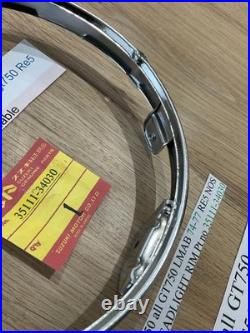 Suzuki GT550 all GT750 LMAB 74-77 RE5 NOS CHROME HEADLIGHT RIM Pt no 35111-34030