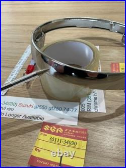 Suzuki GT550 all GT750 LMAB 74-77 RE5 NOS CHROME HEADLIGHT RIM Pt no 35111-34030