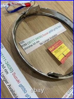 Suzuki GT550 all GT750 LMAB 74-77 RE5 NOS CHROME HEADLIGHT RIM Pt no 35111-34030