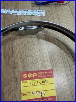 Suzuki GT550 all GT750 LMAB 74-77 RE5 NOS CHROME HEADLIGHT RIM Pt no 35111-34030