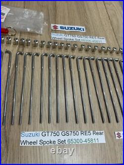 Suzuki GT750 GS750 RE5 NOS Rear Wheel Spoke Set 65300-45811 NEW IN SUZUKI BAGS