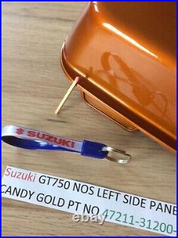 Suzuki GT750 NOS LEFT SIDE PANEL CANDY GOLD PT NO 47211-31200-288