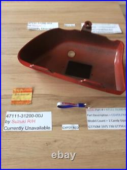 Suzuki GT750 NOS RIGHT SIDE PANEL CANDY GYPSY RED PT NO 47111-31200-00J
