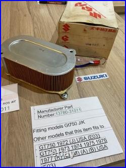 Suzuki GT750 j/k 1972-1972 nos air filter in box 13780-31011 Genuine ObsoleteSuz