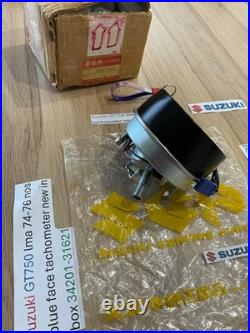 Suzuki GT750 lma 74-76 nos blue face tachometer new in box 34201-31621 perfect