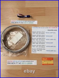 Suzuki Gp100 Gp125 Nos Headlight Rim New Pt No 35111-29320