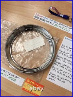 Suzuki Gp100 Gp125 Nos Headlight Rim New Pt No 35111-29320