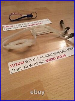 Suzuki Gt125 74-78 All Nos Oil Hose / Oil Pipe No 2 With Tag Pt No 16820-36230