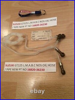 Suzuki Gt125 74-78 All Nos Oil Hose / Oil Pipe No 2 With Tag Pt No 16820-36230