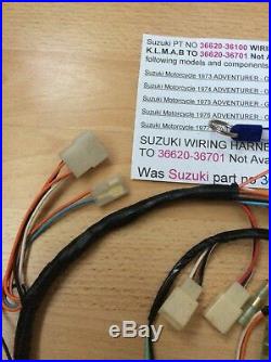 Suzuki Gt185 K. L. M. A. B 73-77 Nos Wiring Harness / Loom New Pt No 36620-36100
