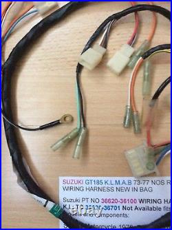 Suzuki Gt185 K. L. M. A. B 73-77 Nos Wiring Harness / Loom New Pt No 36620-36101
