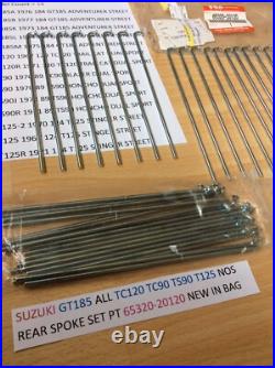 Suzuki Gt185 Tc90 Ts90 Tc120 T125 Nos Rear Spoke Set New In Bag Pt 65320-20120