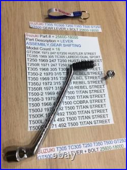 Suzuki Gt250 T250 T350 T305 Tc305 T500 Gt500 Nos Gear Lever 25600-18001 + Bolt