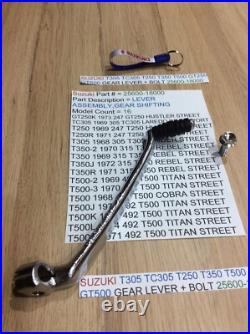 Suzuki Gt250 T250 T350 T305 Tc305 T500 Gt500 Nos Gear Lever 25600-18001 + Bolt