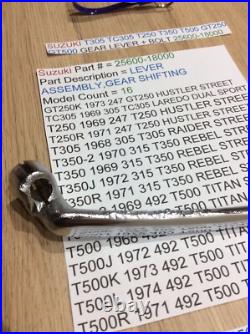Suzuki Gt250 T250 T350 T305 Tc305 T500 Gt500 Nos Gear Lever 25600-18001 + Bolt