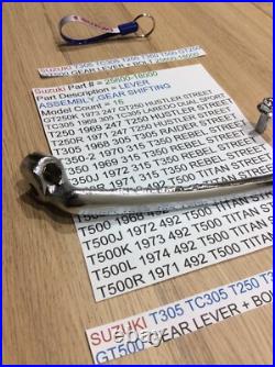 Suzuki Gt250 T250 T350 T305 Tc305 T500 Gt500 Nos Gear Lever 25600-18001 + Bolt