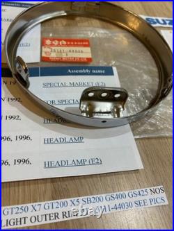 Suzuki Gt250 X7 Gt200 X5 Sb200 Gs400 Gs425 Nos Headlight Rim Pt 35111-44030 Nice