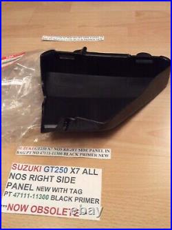 Suzuki Gt250 X7 Nos Right Side Panel In Bag Pt No 47111-11300 Black Primer New