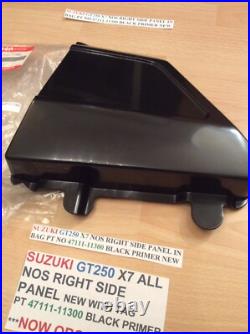 Suzuki Gt250 X7 Nos Right Side Panel In Bag Pt No 47111-11300 Black Primer New