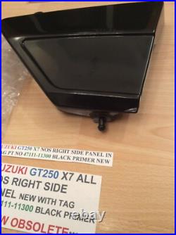 Suzuki Gt250 X7 Nos Right Side Panel In Bag Pt No 47111-11300 Black Primer New