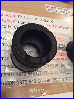 Suzuki Gt380 72-77 Gt550 72-73 Inlet Intake Pipes Rubber X 3 Pt No 13111-33100