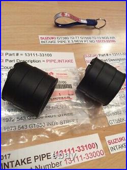 Suzuki Gt380 72-77 Gt550 72-73 Inlet Intake Pipes Rubber X 3 Pt No 13111-33100
