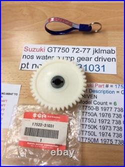 Suzuki Gt750 J. K. L. M. A. B 72-77 Nos Water Pump Gear Pt No 17522-31031 With Tag