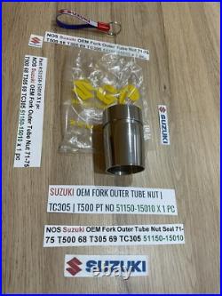 Suzuki NOS Fork Outer Tube Nut 71-75 T500 68 T305 69 TC305 51150-15010 x 1 pc