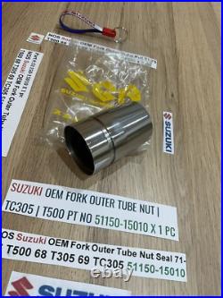 Suzuki NOS Fork Outer Tube Nut 71-75 T500 68 T305 69 TC305 51150-15010 x 1 pc
