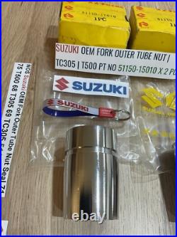 Suzuki NOS Fork Outer Tube Nut 71-75 T500 68 T305 69 TC305 51150-15010 x 2 pcs
