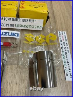 Suzuki NOS Fork Outer Tube Nut 71-75 T500 68 T305 69 TC305 51150-15010 x 2 pcs