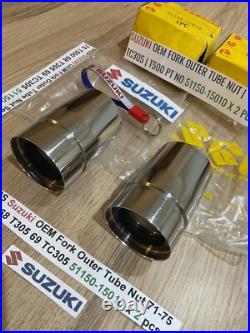 Suzuki NOS Fork Outer Tube Nut 71-75 T500 68 T305 69 TC305 51150-15010 x 2 pcs