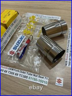 Suzuki NOS Fork Outer Tube Nut 71-75 T500 68 T305 69 TC305 51150-15010 x 2 pcs