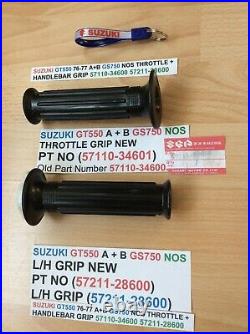 Suzuki Nos Gt550 A+b 76-77 Gs750 Throttle + Grip Set Pt 57110-34601 57211-28600