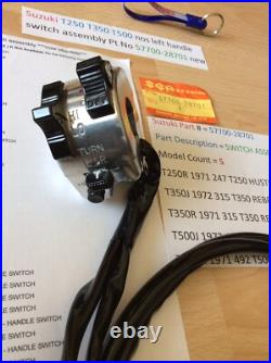Suzuki Nos T250 T350 T500 Gt250 Gt500 Left Side Handle Switch 57700-28701 Suzuki Nos T250 T350 T500 Gt250 Gt500 Left Side Handle Switch 57700-28701