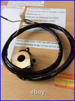 Suzuki Nos T250 T350 T500 Gt250 Gt500 Left Side Handle Switch 57700-28701 Suzuki Nos T250 T350 T500 Gt250 Gt500 Left Side Handle Switch 57700-28701