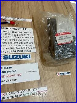 Suzuki RG400 RG500 NOS AIR FILTER ELEMENT PT NO 13781-20A01 WITH TAG OBSOLETE